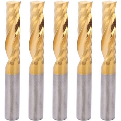5 pièces Fraises à Rainurer en Acier Rapide HSS pour CNC, Fraises Queue de 6mm, Longueur de Coupe 25mm