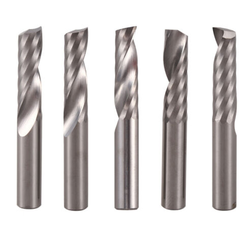 5 pièces fraises carbure CNC 6mm 1/4" simple flûte 22mm