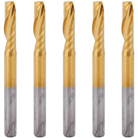 5 pièces Fraises en Carbure Monobloc pour Aluminium, Fraises 2 Tailles pour Usinage CNC, 4x17x45mm