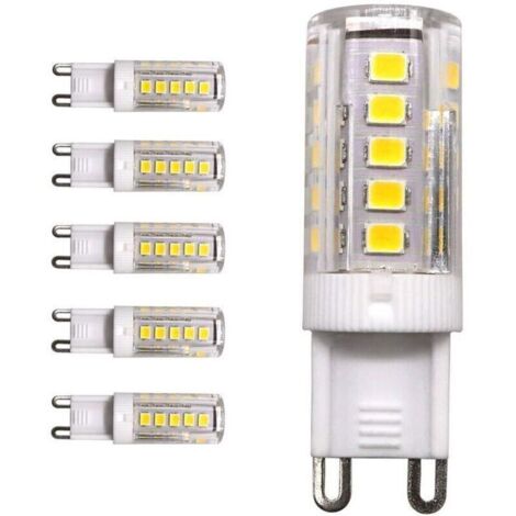 5 pièces G9 Base 33-SMD 2835 Ampoule LED, 3W, 3000K (blanc chaud) 250LM, équivalent à 25W remplacement de lampe halogène, AC 220V, angle de faisceau omnidirectionnel 360, non-dimmable