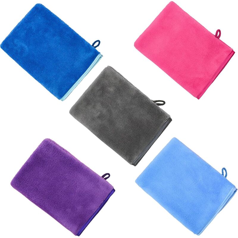 5 Pièces Gant De Toilette, Microfibre, Coton, Pour Bébé