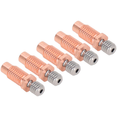 5 Pièces Gorges Bimétalliques Haute Résistance pour Tube Chauffant Imprimante 3D, Filetées M6 M7
