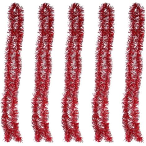 5 pièces guirlande scintillante rouge 2 mètres décoration brillante pour sapin de Noël ou mariage
