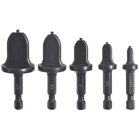 5 pièces Hexagon Shank Climatiseur Tuyau En Cuivre Outil D'écrasement Poignée Ronde Tube Expanseur Foret Ensemble De Réparation Avec 1/4, 3/8, 1/2, 5/8, 3/4 Bits