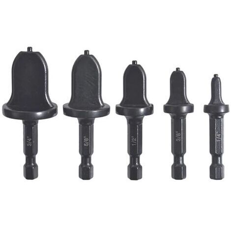 5 pièces Hexagon Shank Climatiseur Tuyau En Cuivre Outil D'écrasement Poignée Ronde Tube Expanseur Foret Ensemble De Réparation Avec 1/4, 3/8, 1/2, 5/8, 3/4 Bits