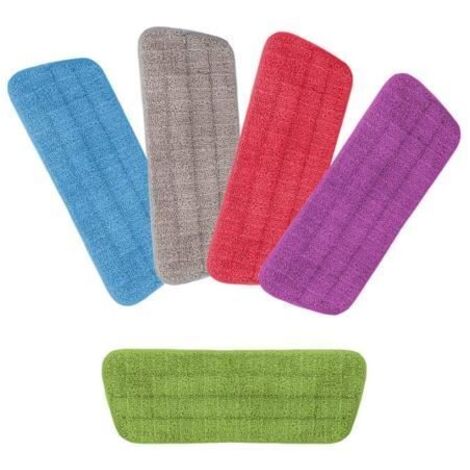 5 Pièces Housse de Nettoyage de Rechange Sèrpillere de Microfibre pour Balai Mop Remplacement des Tampons Vadrouille de Nettoyage