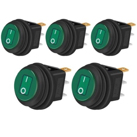 5 pièces Interrupteur à Bascule Étanche 12V 20A ON/OFF 3 broches 2 positions Commutateur à bascule Indicateur LED pour Voiture Camion Bateau Appareils électroménagers