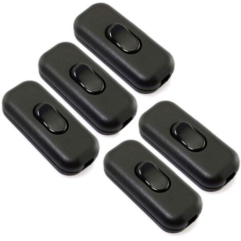 5 Pièces Interrupteur à cordon en ligne, interrupteur d'appareil AC 250V 6A, interrupteur à bascule de commande DPST marche-arrêt pour lampe de Table de chambre à coucher, lampe de bureau