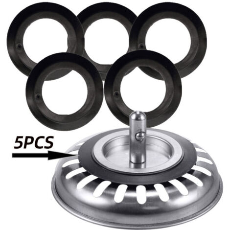 5 Pièces joint evier cuisine,Joint en Silicone pour Paniers Filtrants, Joint d’évier de Rechange en Caoutchouc,54mm Extérieur, 32mm Intérieur, Cuisine D'évacuation Bouchon D'obturation Joint