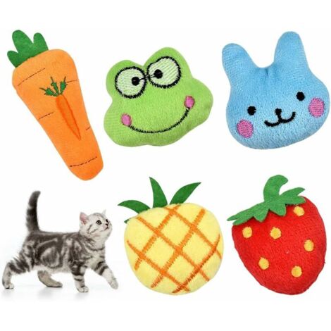 5 Pièces Jouets à l'herbe à Chat, Cataire Jouets Chat Peluche Catnip Jouets Cataire Interactive Jouets à Mâcher pour Chaton Kitty Chat