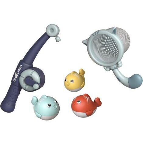 5 pièces Jouets de Baignoire , Jouets de Bain, Ensemble de Jouets d'eau, Magnifique Jouet de Baignoire, Jouets d'eau Ensemble de pêche pour Enfants avec Filet de pêche pour 1 2 3 4 5 Jours