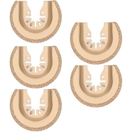 5 Pièces Lame de Scie Oscillante Semi-circulaire, Outil Oscillant D'électrophorèse Surface Incisive Résistante à L'usure pour le Polissage du Béton Carreaux -