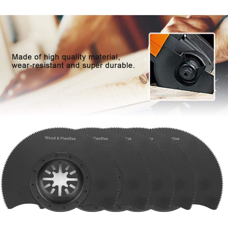 5 pièces lames de scie circulaire universelles oscillantes multi-outils ensemble d'accessoires pour plastique bois métal souple réparation coupe