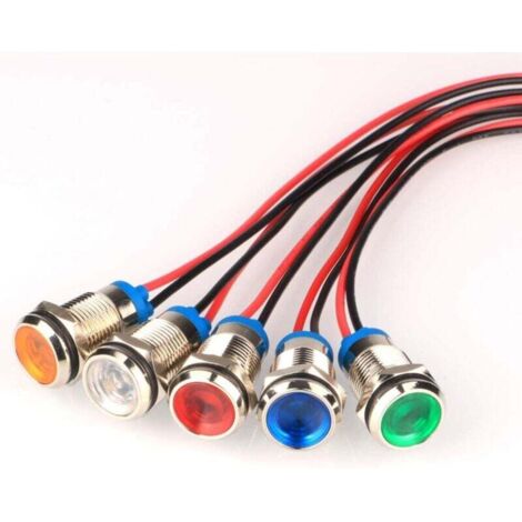 5 Pièces Lampe LED Étanche 10mm 12-24V AC DC pour Tableau de Bord Voiture Camion Bateau