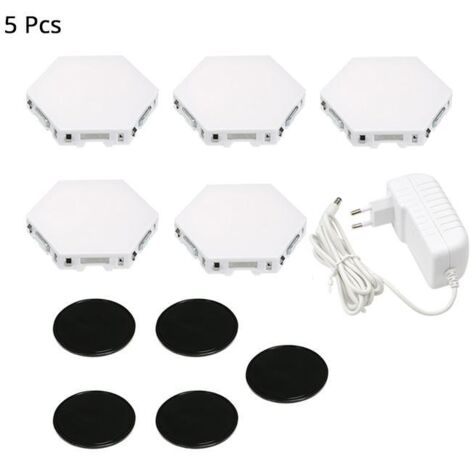 5 pièces lampe quantique lampe à LED modulaire éclairage sensible au toucher hexagonale veilleuse lampes applique murale hexagonale