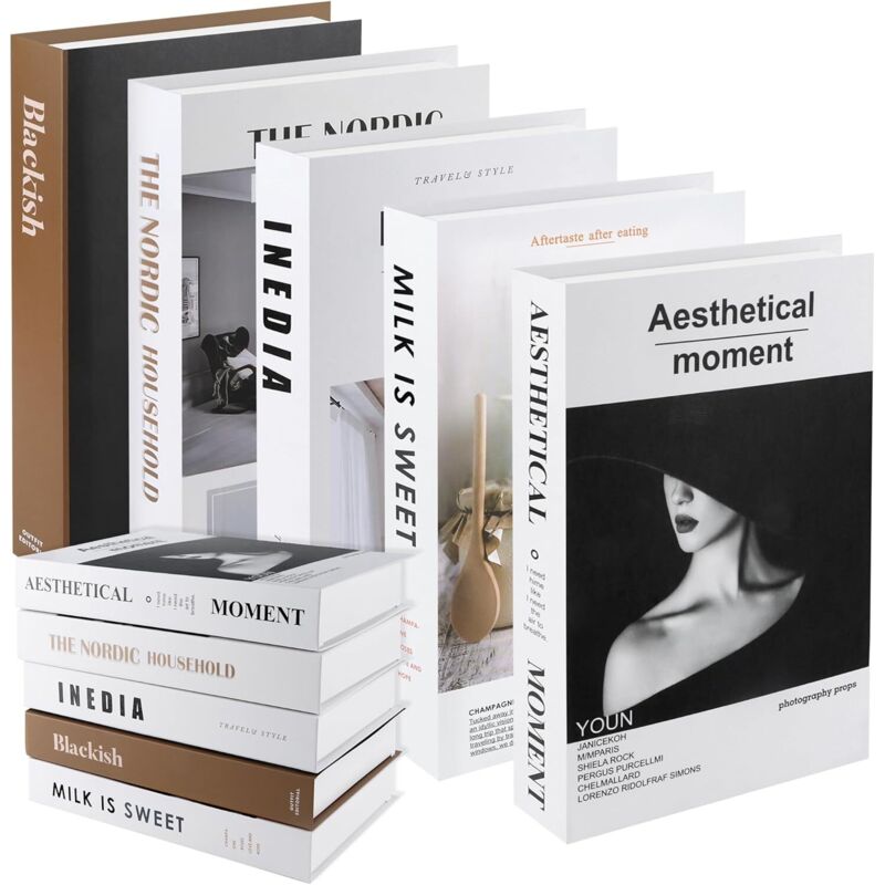 5 Pièces Livre Decoration, Beaux Faux Livres, Livres décoratifs pour Table Basse/étagères pour Le Bureau, Maison