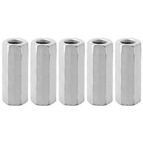 5 pièces M12 vis zinc allongé écrou hexagonal vis fil bielle capuchon de connexion écrou de joint (M12 50 côté opposé 15)