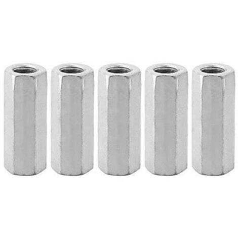 5 pièces M12 vis zinc allongé écrou hexagonal vis fil bielle capuchon de connexion écrou de joint (M12 50 côté opposé 15)