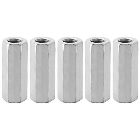 5 pièces M12 vis zinc allongé écrou hexagonal vis fil bielle capuchon de connexion écrou de joint (M12  50 côté opposé 15)