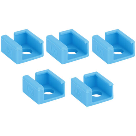 5 pièces Manchons Isolants en Silicone pour Bloc Chauffant, Compatible Creality CR-10/CR10S/Ender 3 MK7 MK8 MK9 - Bleu