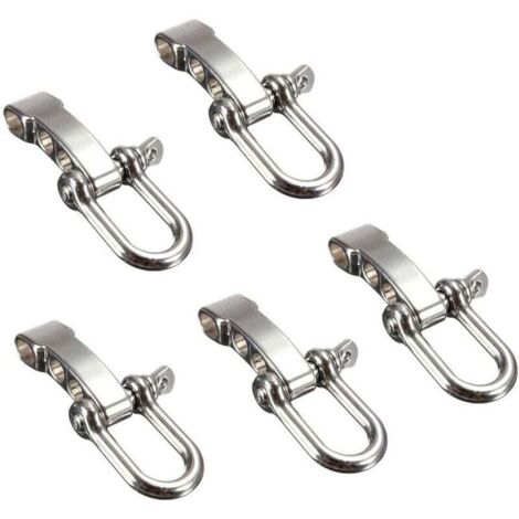 5 Pièces Manilles en Acier Inoxydable Réglables en Forme de U pour Paracorde Corde de Survie Bracelets Extérieur