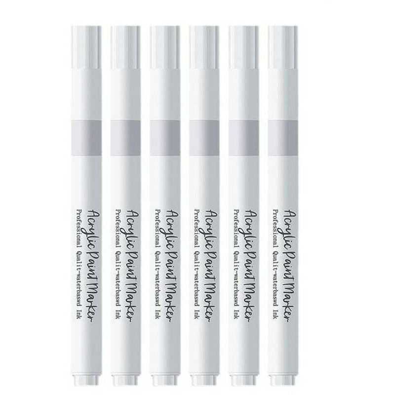 5 Pièces Marqueurs Blancs Permanent, Stylo Blanc ImperméAble et SéChage Rapide, Marqueur Blanc indelebile, pour Bois, Plastique, Pierre, Verre, Cuir,