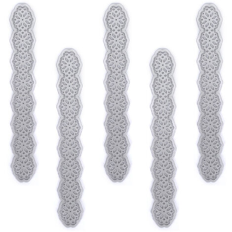 5 Pièces Matrices de Découpe en Acier Carbone pour Embossage Métallique, Modèle de Lignes Creuses pour Cartes et Papier