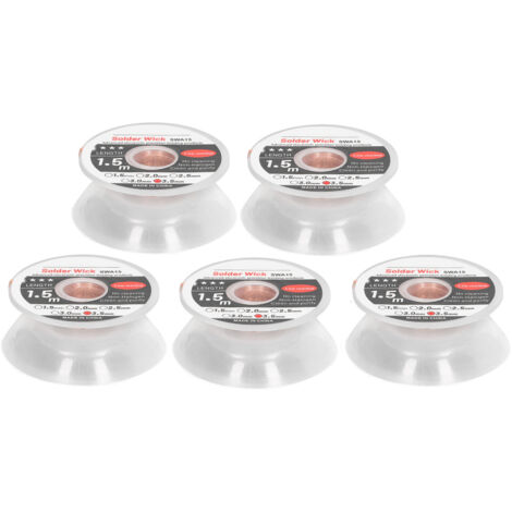 5 Pièces Mèche à Dessouder Haute Précision pour Soudure Électronique Sans Nettoyage Résidu Minime 1.5m 3.5mm
