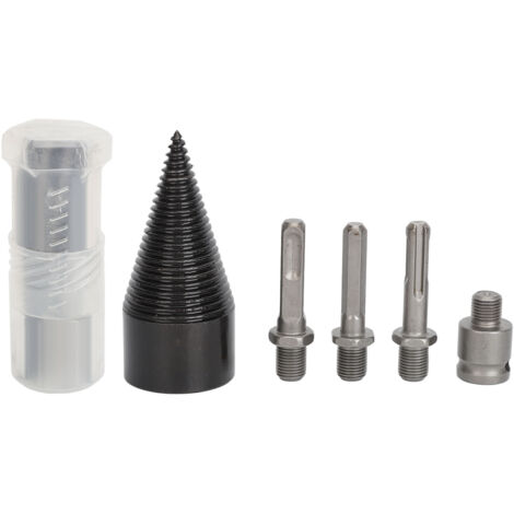 5 Pièces Mèche à Fendre Bois Acier, Foret à Fendre Bûches Démontable 45mm pour Bois de Chauffage