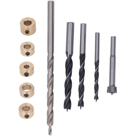 5 Pièces Mèche à Trou de Poche 3 Pointes en Acier Rapide Kit Outil Menuiserie