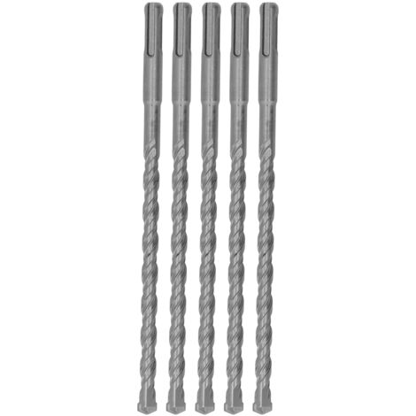 5 pièces Mèches à Percussion Carbure 210mm pour Béton et Briques, Forets Spirale 2 Trous 10mm / 0.39in