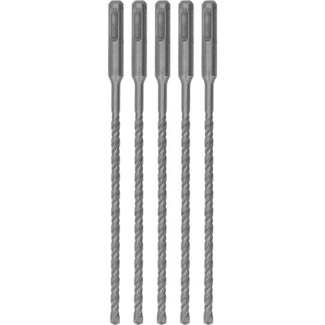 5 pièces mèches à percussion carbure pour béton et brique, 210 mm, 6 mm, 2 goujures, idéales pour perceuse à percussion.