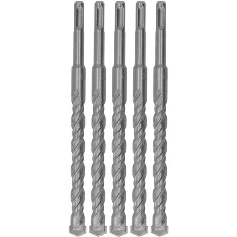 5 pièces Mèches à Percussion Carbure pour Béton et Briques, 210mm x 16mm, Queue Hexagonale, Pour Marteau Perforateur