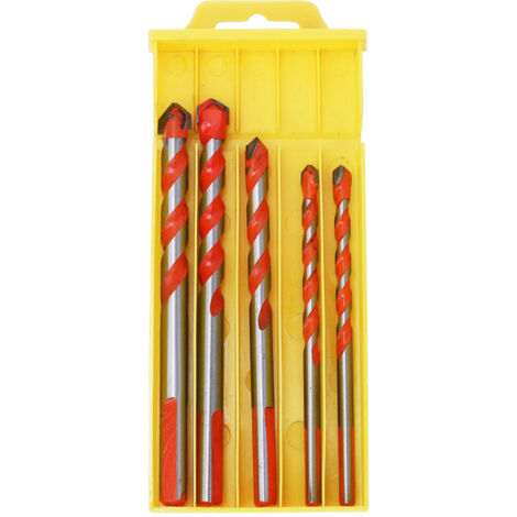 5 Pièces Mèches de Perçage en Alliage à Haute Résistance pour Bois et Mur, Trous 6-12mm