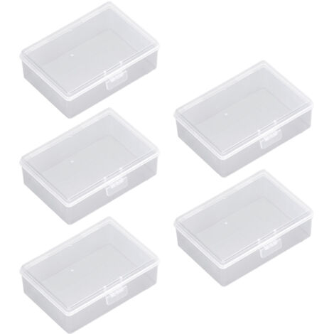5 Pièces Mini Boîtes de Rangement en Plastique Transparent, Pots de Stockage