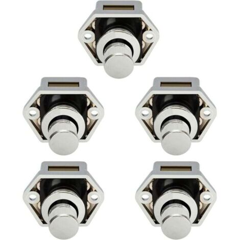 5 pièces Mini bouton poussoir tiroir armoire porte loquet caravane camping-car bateau Chrome bouton