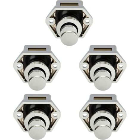 5 pièces Mini bouton poussoir tiroir armoire porte loquet caravane camping-car bateau Chrome bouton