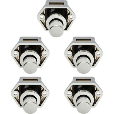 5 pièces Mini bouton poussoir tiroir armoire porte loquet caravane camping-car bateau Chrome bouton