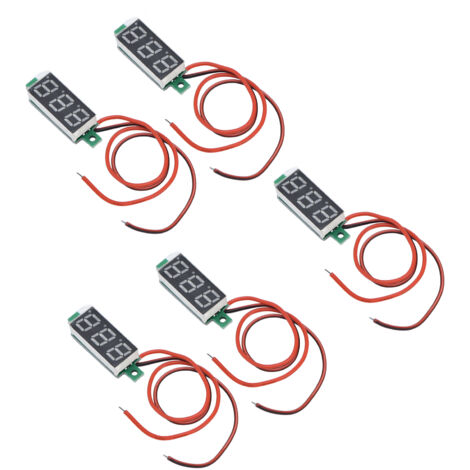 5 Pièces Mini Testeur Tension DC 2 Fils Réglable 0.28 Pouce Bleu 3.2‑30V Voltmètre Numérique