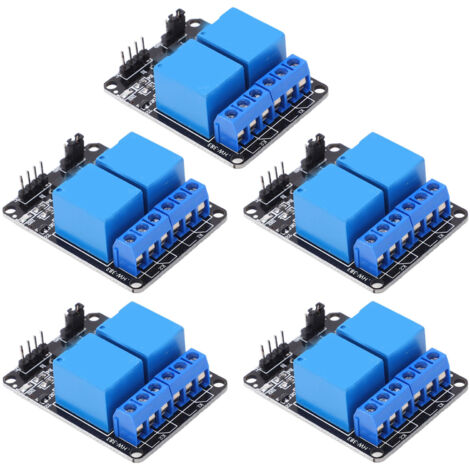 5 Pièces Module Relais 2 Canaux avec Optocoupleur Isolation ABS Compatible Arduino PIC AVR