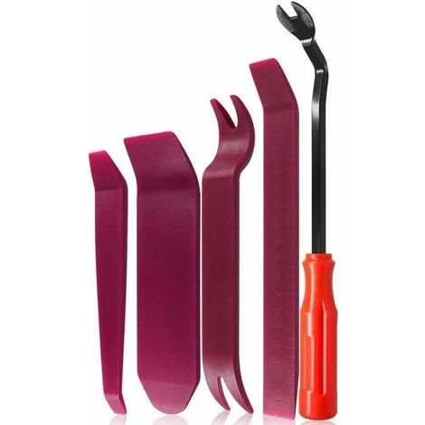 5 Pièces Outil Démontage Garniture Garniture Installation Kit Outils pour Panneau Autoradio Accessoires Porte Tableau de Bord de Voiture, Installateur Pry Outil