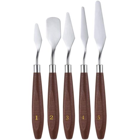 5 Pièces Palette de Mélange Huile Peinture Spatule en Acier Inoxydable pour Artiste