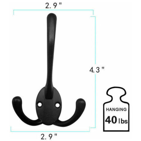 5 Pièces Patere Porte Manteau Mural Patère Murale Rétro Double Crochet de Manteau pour Porte Manteau Salle de Bain Cuisine