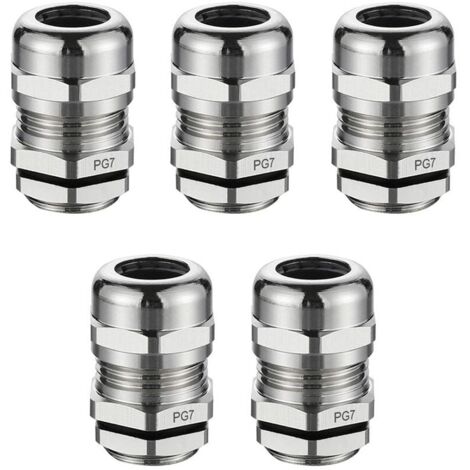 5 Pièces PG7 Presse Etoupes, IP68 Niveau Connecteurs de Câble Etanches, 12,5 MM Laiton Connecteurs de Câble Etanche à la Poussière, Peut Etre Utilisé pour des Câbles de 3-6,5 MM Rejoindre-LIAIKI