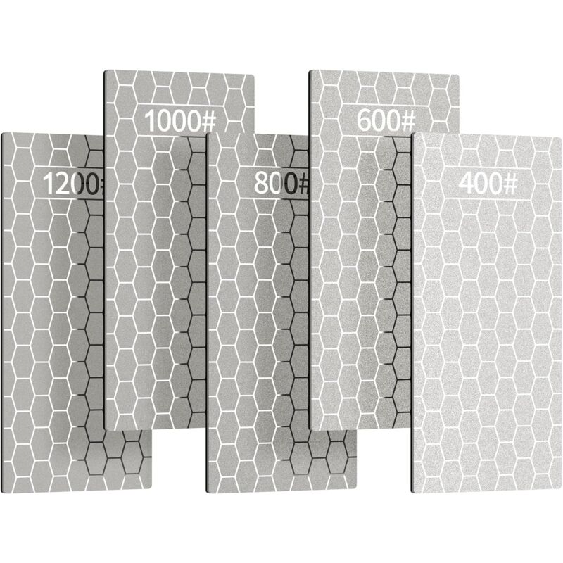 5 pièces Pierres à aiguiser diamantées, pierre à aiguiser pour couteaux, pierre à aiguiser diamantée avec base antidérapante pour ciseaux, outils à