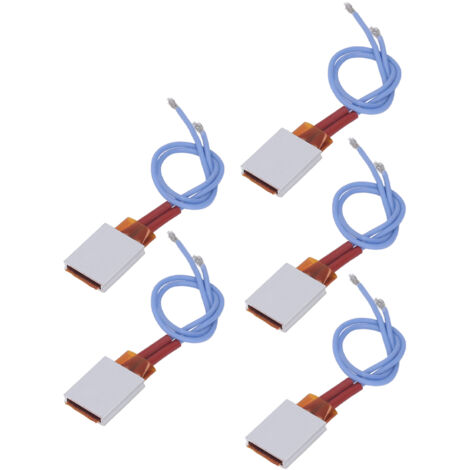 5 pièces Plaque Chauffante PTC 12V avec Thermostat Automatique 110°C, Coque en Aluminium et Fils Bleus pour Régulation de Température Constante