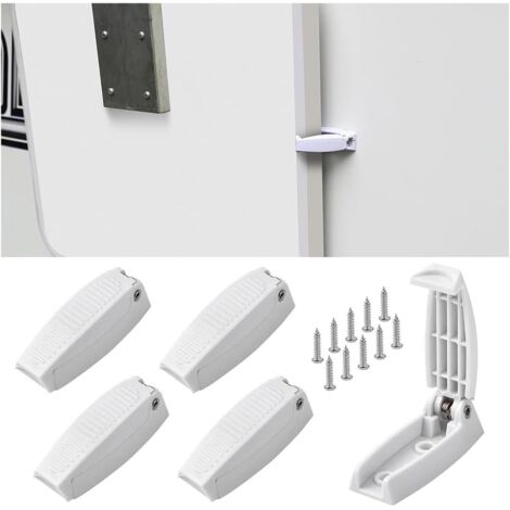 5 Pieces Plastic Luggage Door Latch, RV Rounded Luggage Door, External Accessories Latch Door Holder Luggage for Motorhome Camper Trail(White)