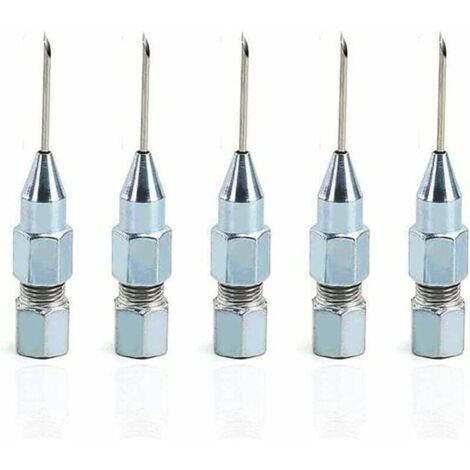 5 pièces pointe d'aiguille de pistolet à graisse de la bouche, aiguille d'injecteur de graisse pour la lubrification dans des roulements scellés très serrés et des joints universels