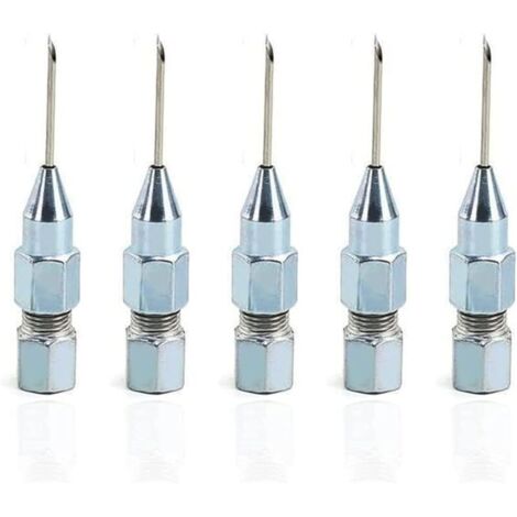 5 pièces pointe d'aiguille de pistolet à graisse de la bouche, aiguille d'injecteur de graisse pour la lubrification dans des roulements scellés très serrés et des joints universels