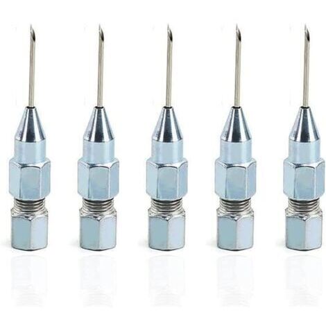 5 pièces pointe d'aiguille de pistolet à graisse de la bouche, aiguille d'injecteur de graisse pour la lubrification dans des roulements scellés très serrés et des joints universels